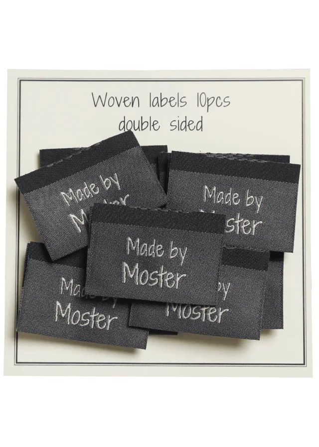 Go Handmade Webetiketten made by moster grau 10 Stück