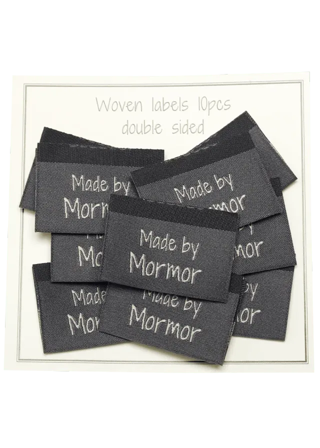 Go Handmade Made by Mormor Webetikett Grau 10 Stück