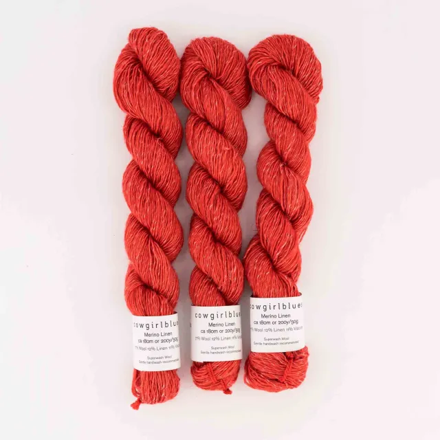 Cowgirlblues Merino Linen Lipstick Wolle 50g handgefärbt