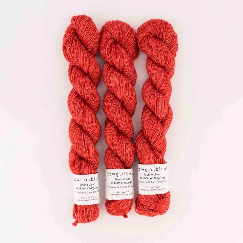 Cowgirlblues Merino Linen Lipstick Wolle 50g handgefärbt