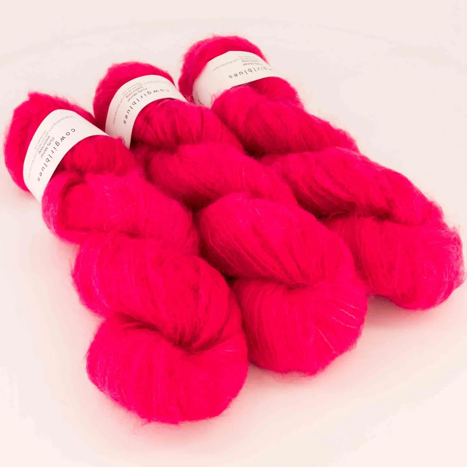 Cowgirlblues Fluffy Hot Pink Mohairwolle pink handgefärbt