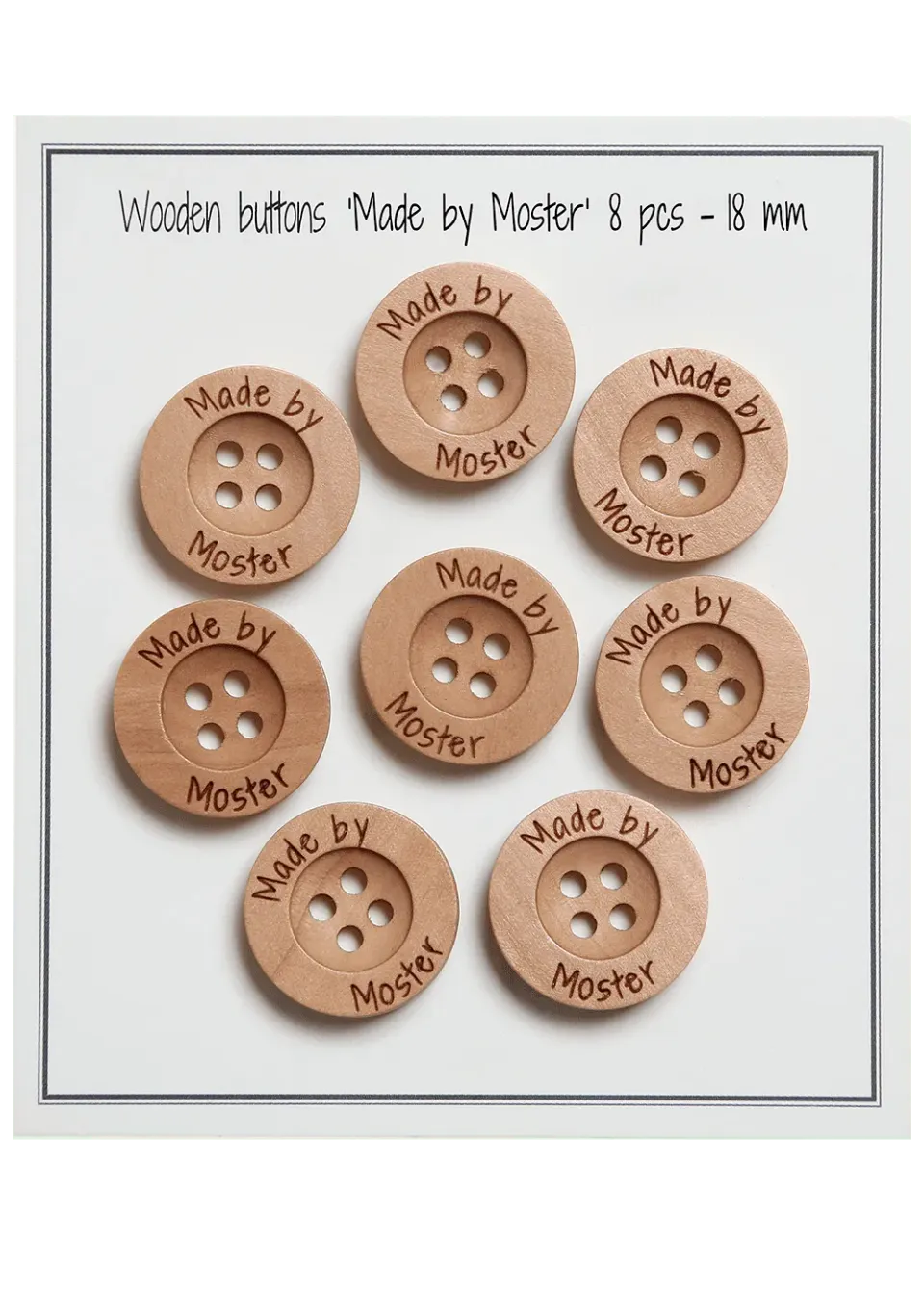 Go Handmade Made by Moster Label 18mm 8 Stk Holz