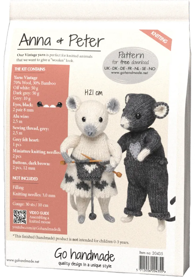 Go Handmade Anna & Peter Häkelkit 21 cm Vintage