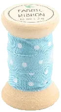 Go Handmade Stoffband blau gepunktet 10 mm x 2 m