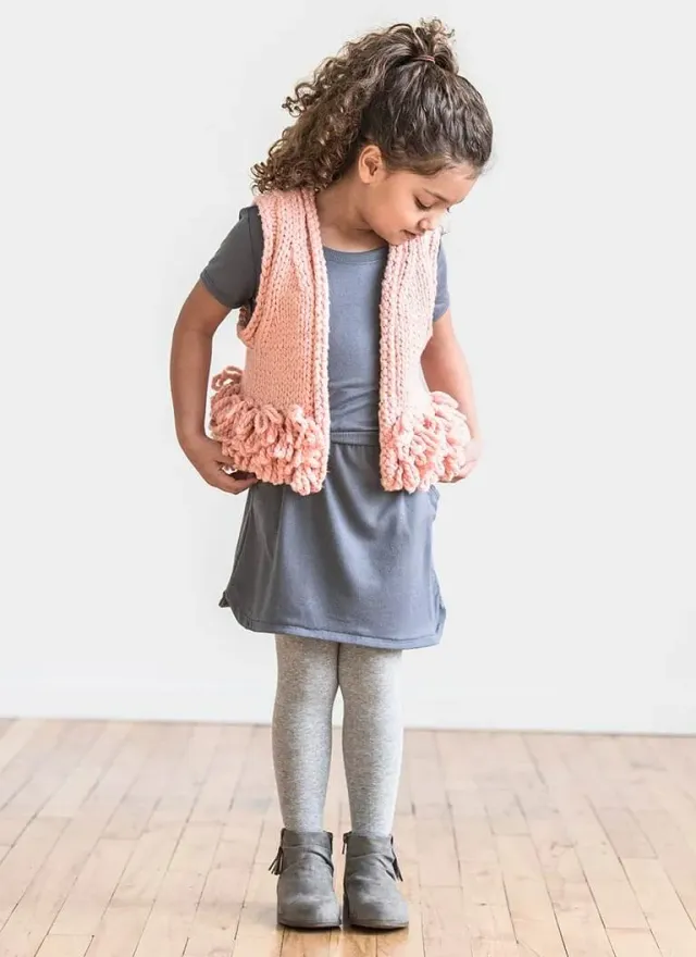 Blue Sky Fibers Classic Series Lucky Loop Vest Strickanleitung Superwash