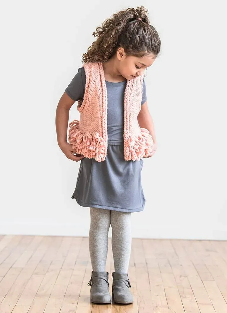 Blue Sky Fibers Classic Series Lucky Loop Vest Strickanleitung Superwash