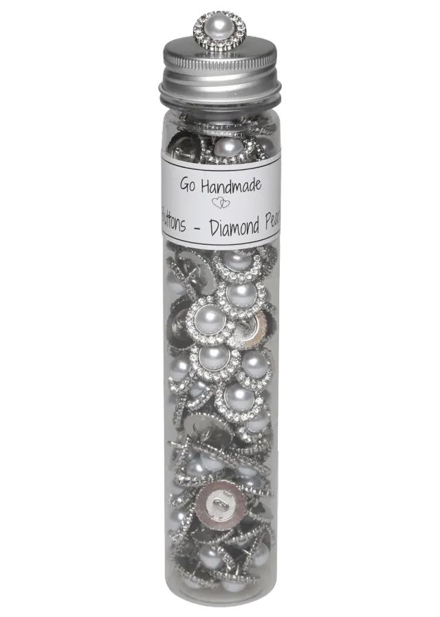Go Handmade Perlenknopf Diamond Pearl 18 mm Dose
