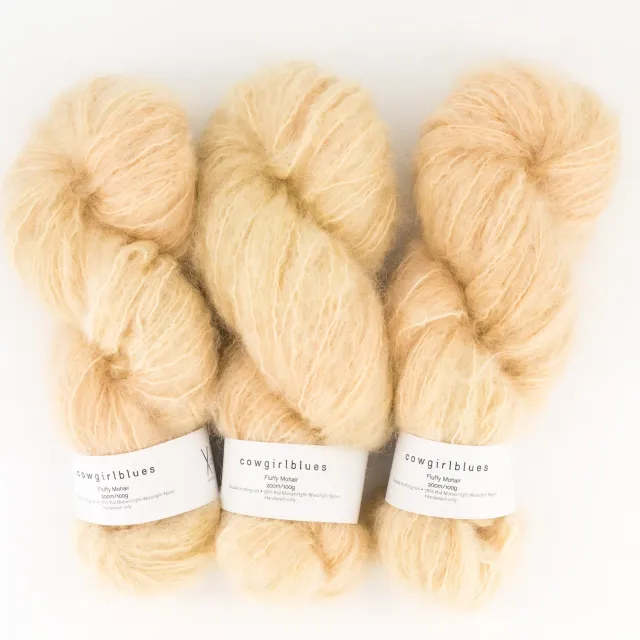 Cowgirlblues Fluffy Mohair Wolle Champagne handgefärbt