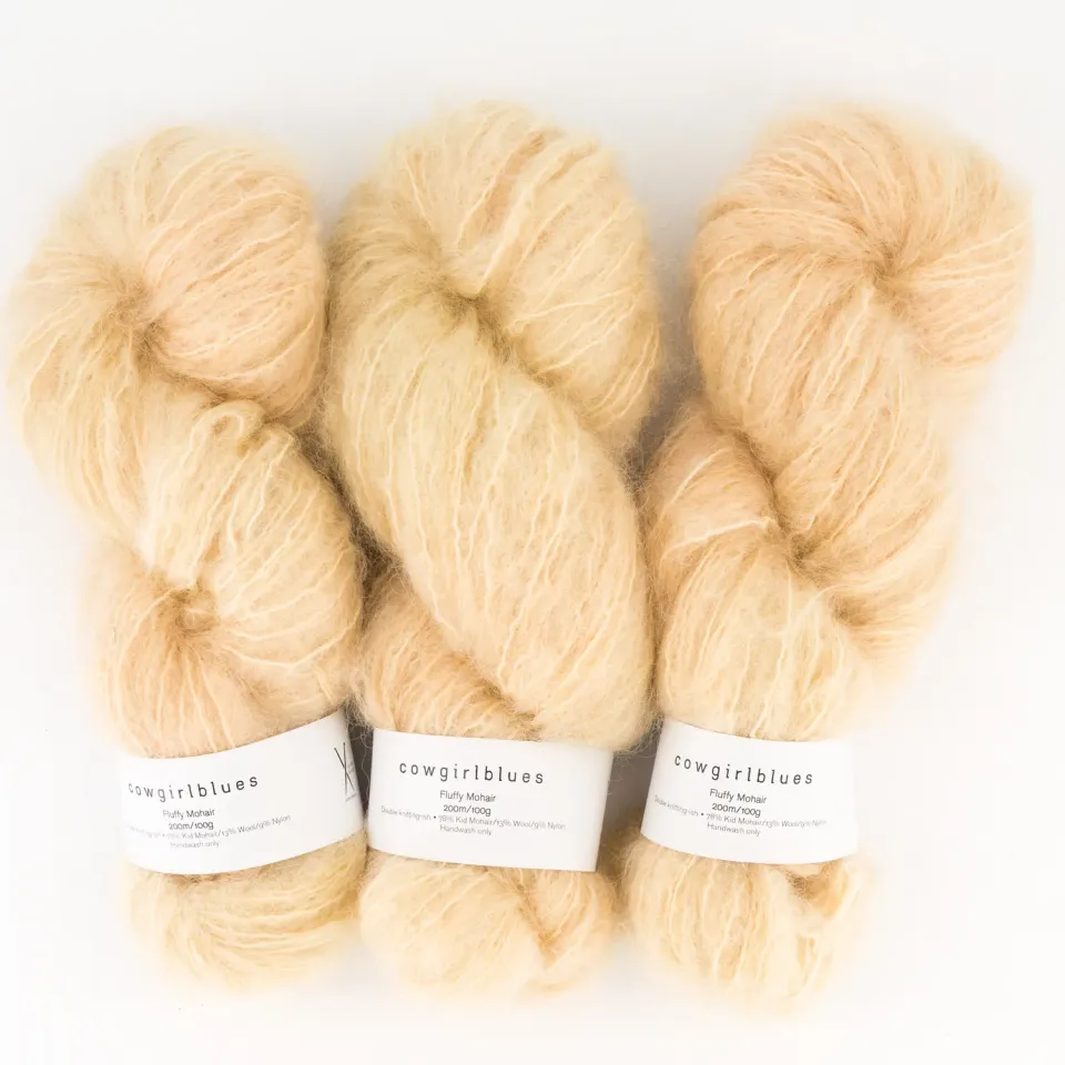 Cowgirlblues Fluffy Mohair Wolle Champagne handgefärbt
