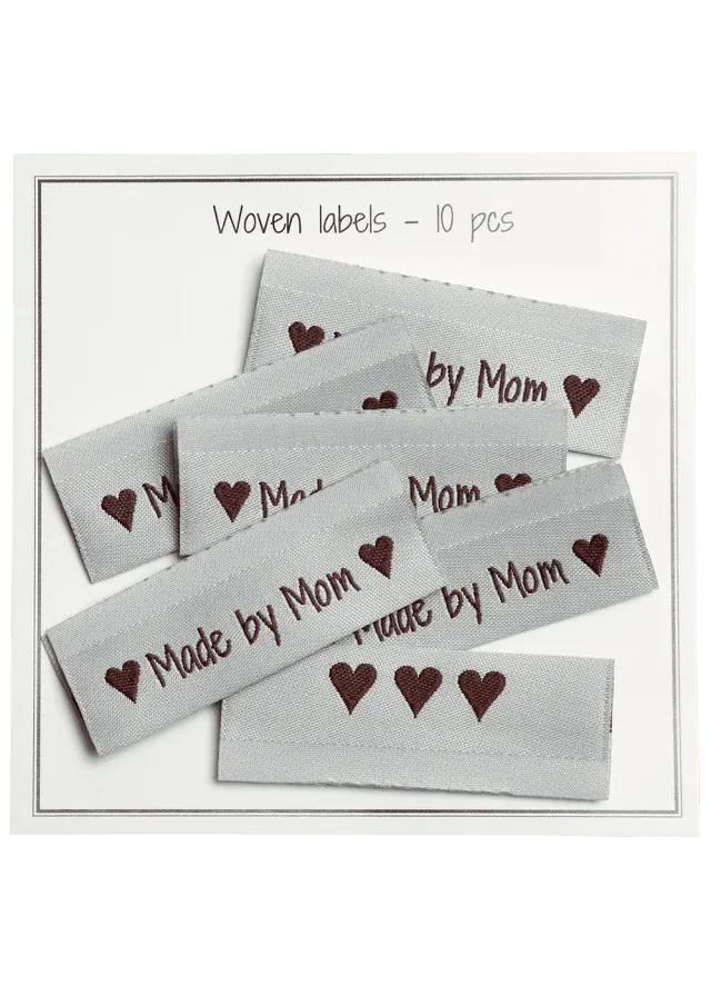 Go Handmade Webetiketten Made by Mom hellblau 10 Stück