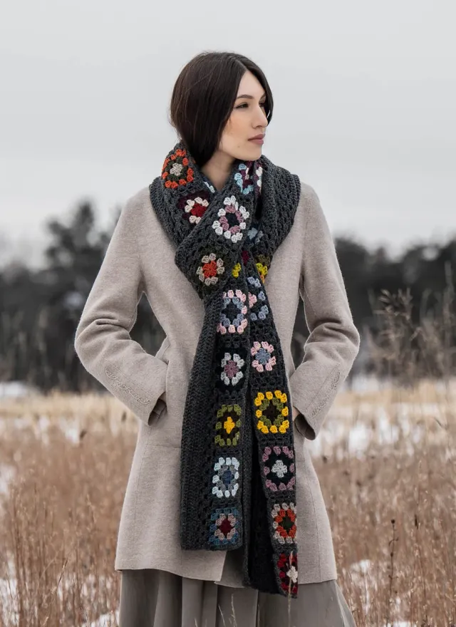Blue Sky Fibers Brooklyn Wrap Häkelanleitung Granny