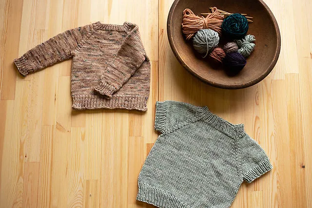 Madelinetosh Baby Raglan Strickkit Tosh DK Kurzarm Langarm Merino