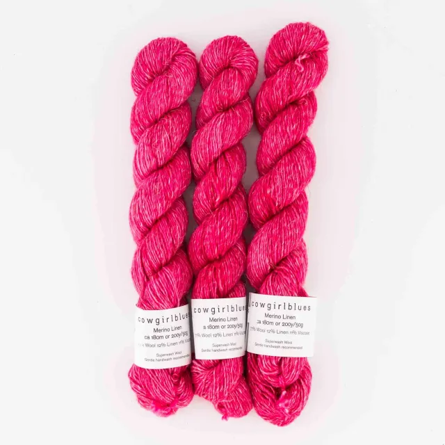 Cowgirlblues Merino Linen Wolle 50g Hot Pink Sommergarn
