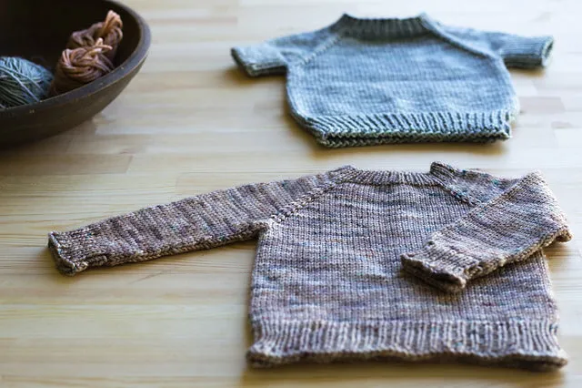 Madelinetosh Baby Raglan Strickkit Tosh DK Kurzarm Langarm Merino
