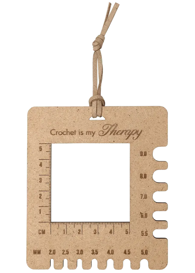 Go Handmade Wooden Ruler Häkel-Lineal 9x10,4cm