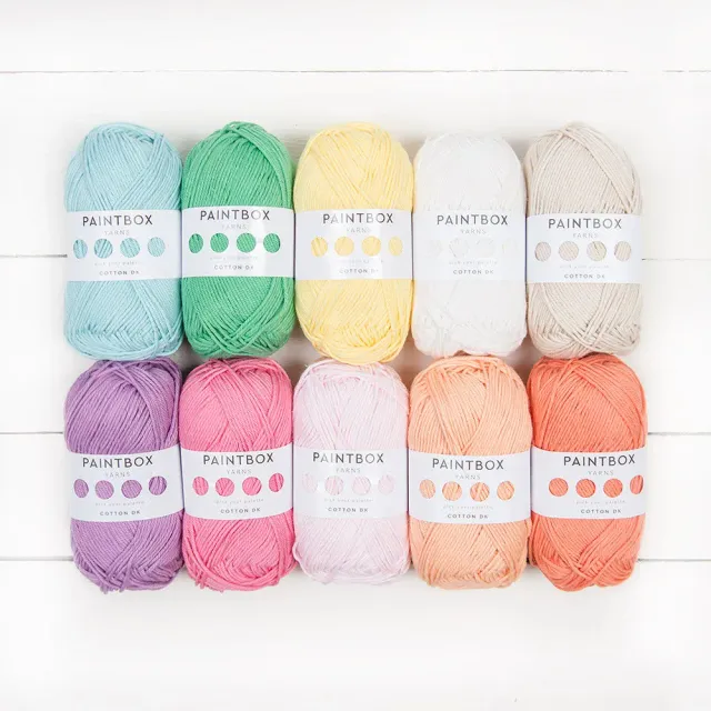 Paintbox Yarns Cotton DK Sundown Garn 10x50g pastell