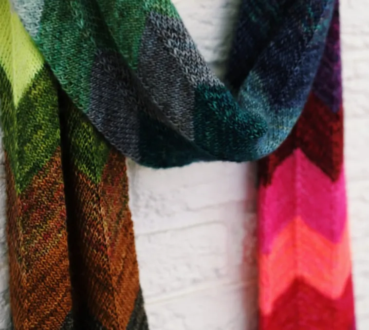 Madelinetosh Unicorn Stripes Scarf Strickanleitung PDF Chevron