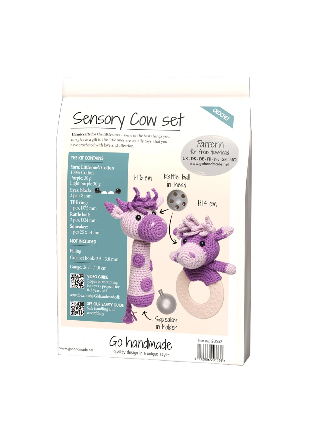 Go Handmade Sensory Cow Häkelset Kuh Baby