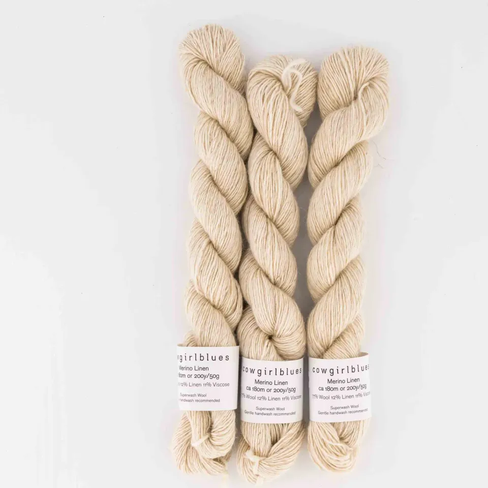 Cowgirlblues Merino Linen Strickgarn 50g natur meliert