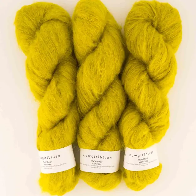 Cowgirlblues Fluffy Karoo Gold Mohairwolle senfgelb