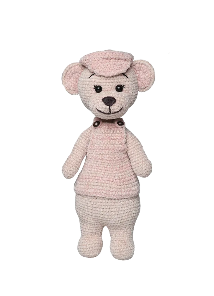 Go Handmade Buster Häkelkit 33 cm Samtgarn sand