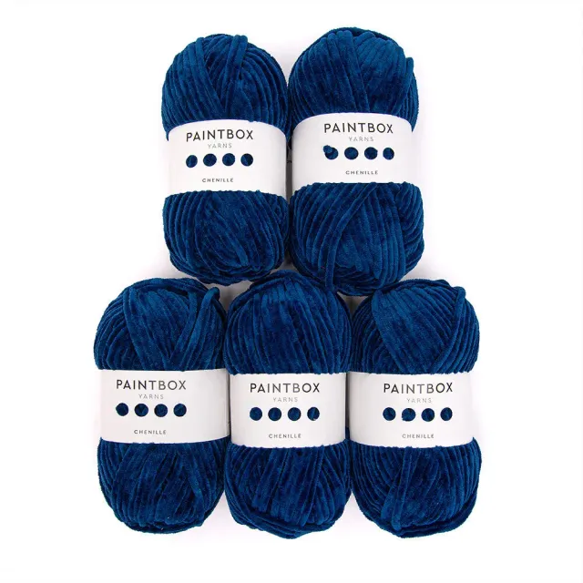 Paintbox Yarns Chenille Garn Paper White 5x100g flauschig