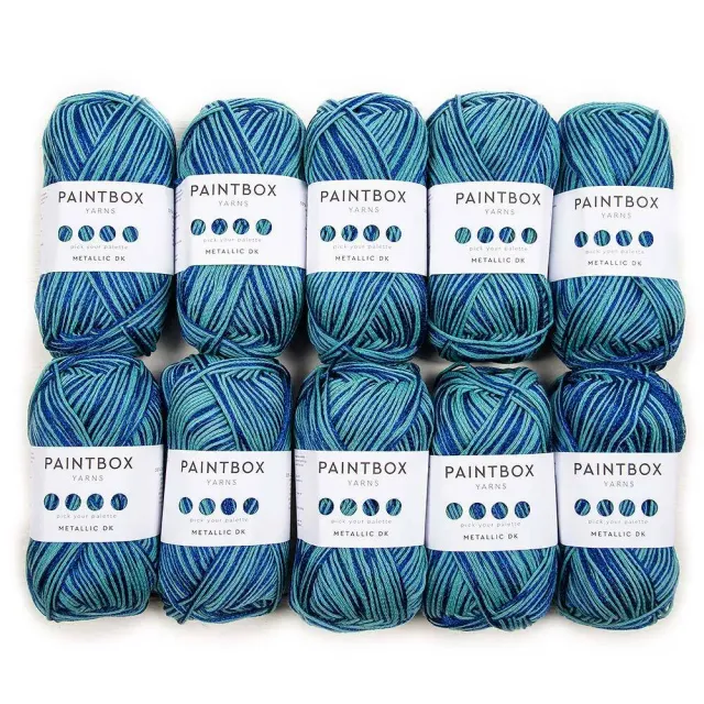 Paintbox Yarns Metallic DK Garn 10x50g Pina Colada Glanz