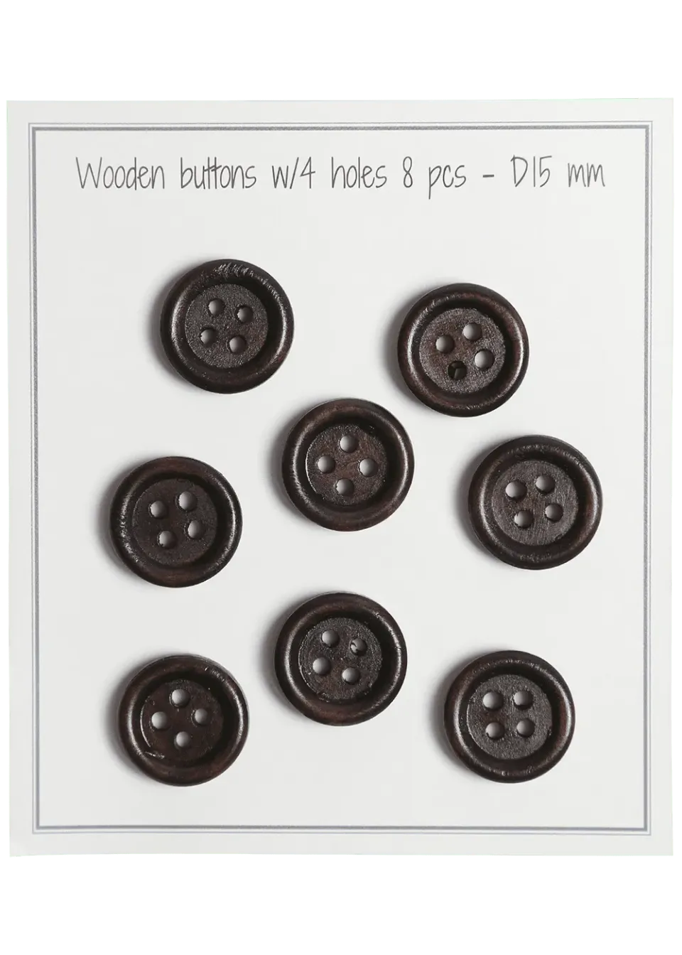 Go Handmade Rundnut Holzring 15 mm braun 8 Stk