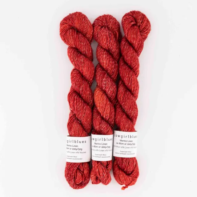 Cowgirlblues Merino Linen Chilli Pepper Wolle 50g rot