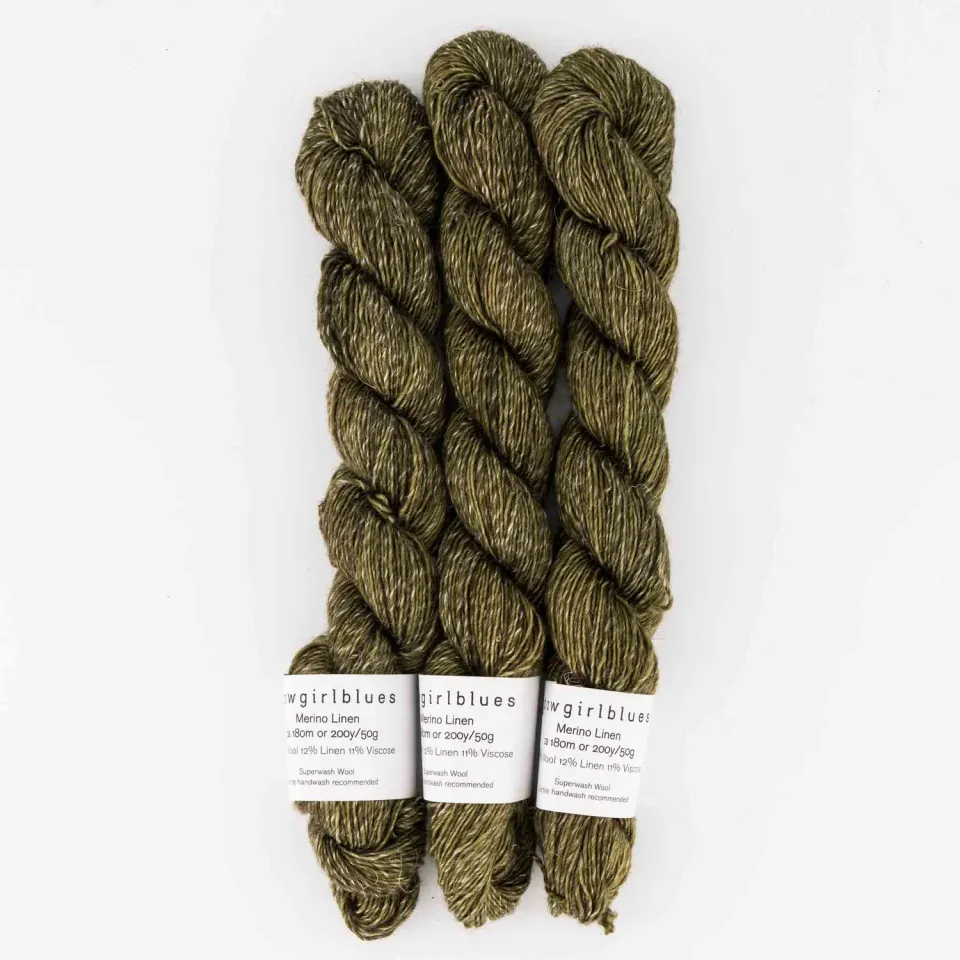 Cowgirlblues Merino Linen Olive Wolle 50g meliert