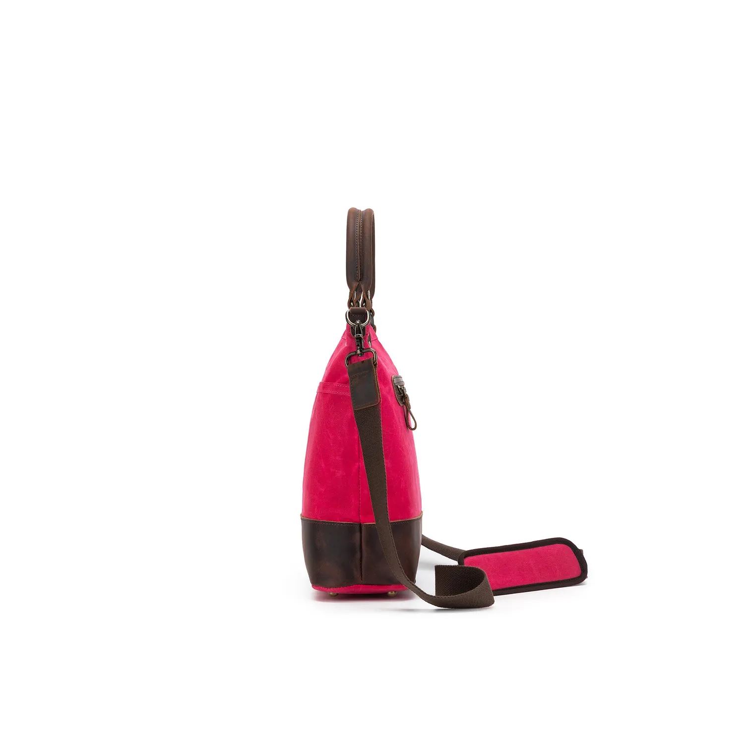 della Q Maker's Canvas Tote Vivid Rose Stricktasche Leder