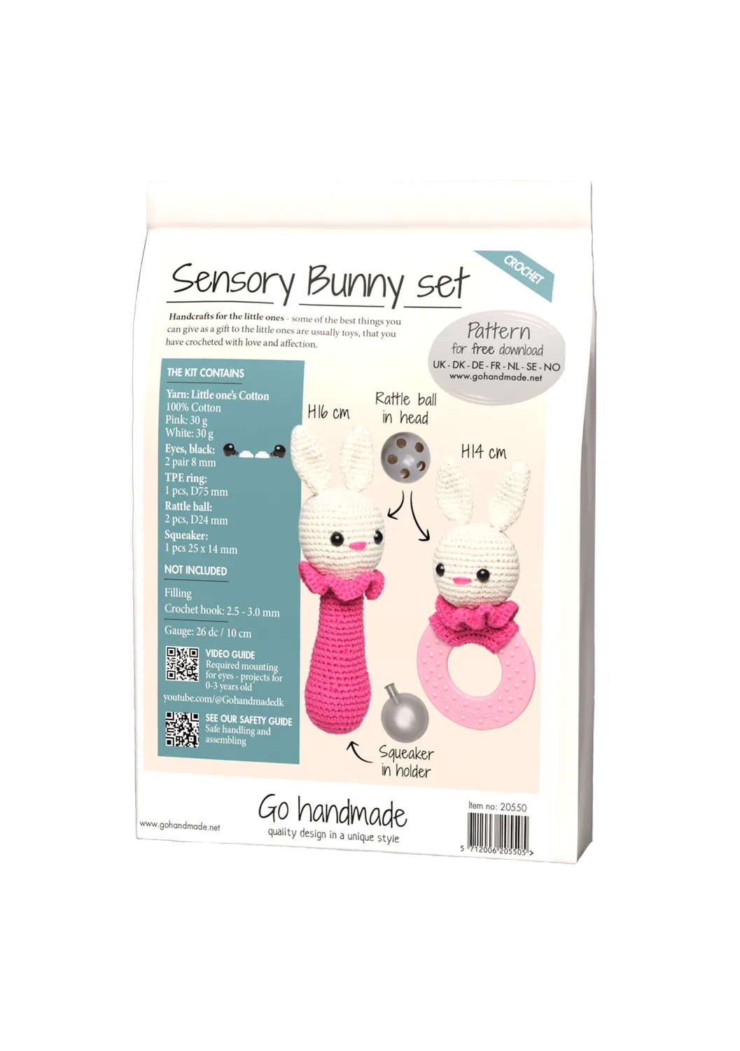 Go Handmade Sensory Bunny Häkelset Fühl-Hase