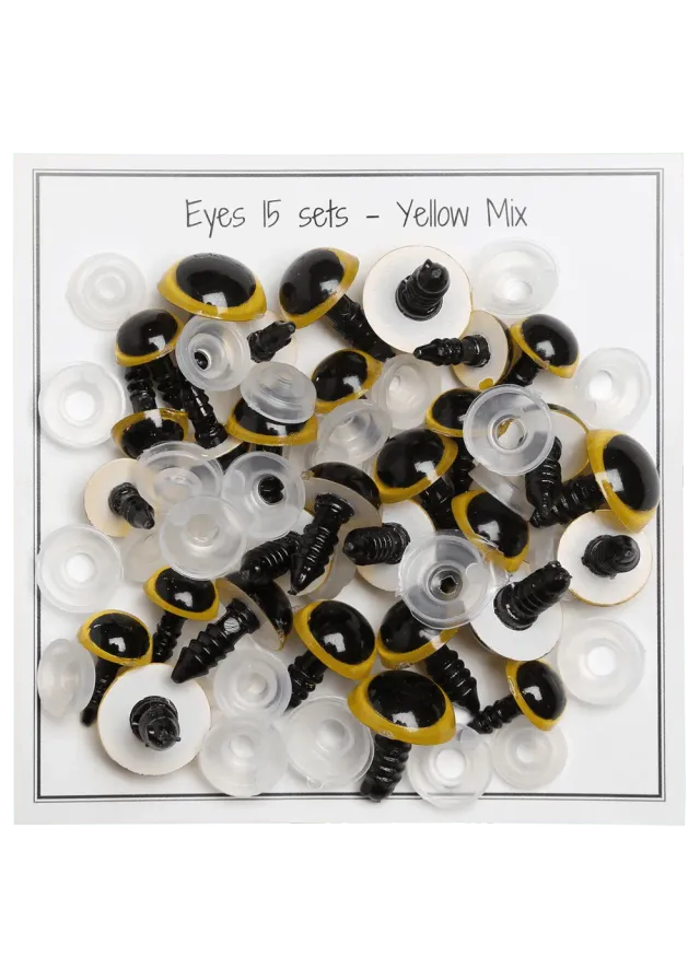 Go Handmade Yellow Eyes Sicherheitsaugen Gelb Mix 15tlg