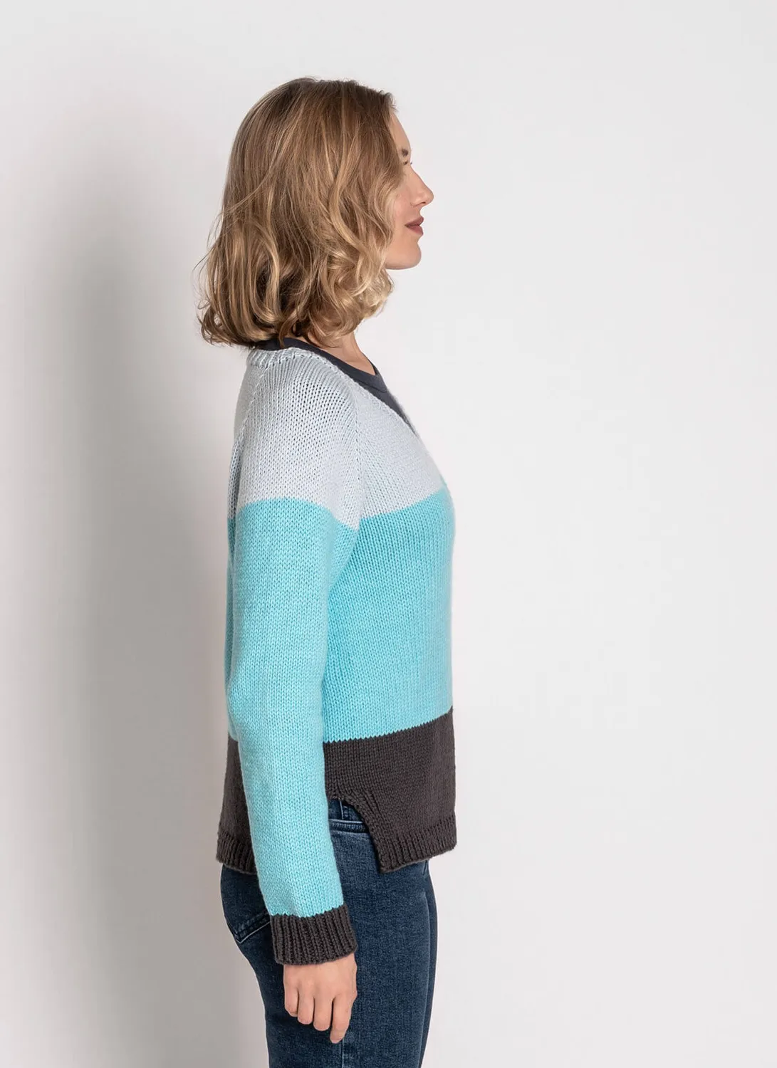 Blue Sky Fibers Classic Sweater Sweater 202212 Strickanleitung Pullover 3-farbig