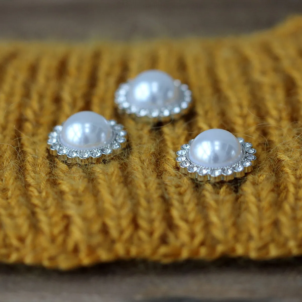 Go Handmade Diamond Pearl Ösenknopf 18 mm 4 Stk.