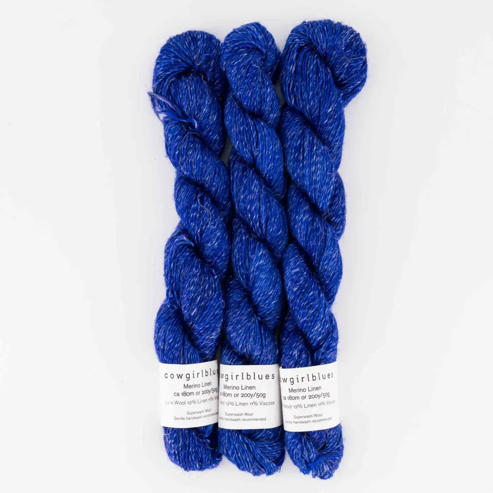 Cowgirlblues Merino Linen 50g Wolle Cobalt handgefärbt
