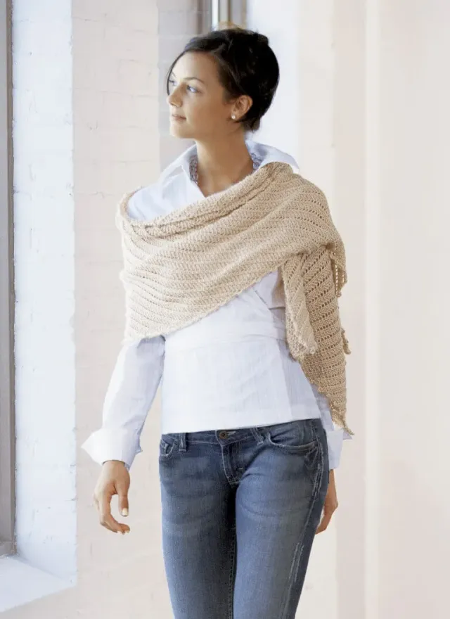Blue Sky Fibers Rectangle Shawl RS2 Strickanleitung Tuch Lochmuster