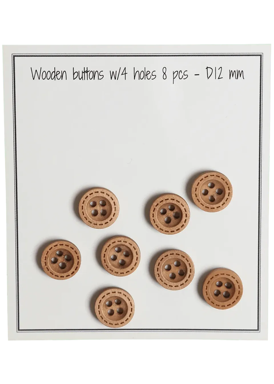 Go Handmade Stitches Holzknöpfe natur 12mm 8 Stück