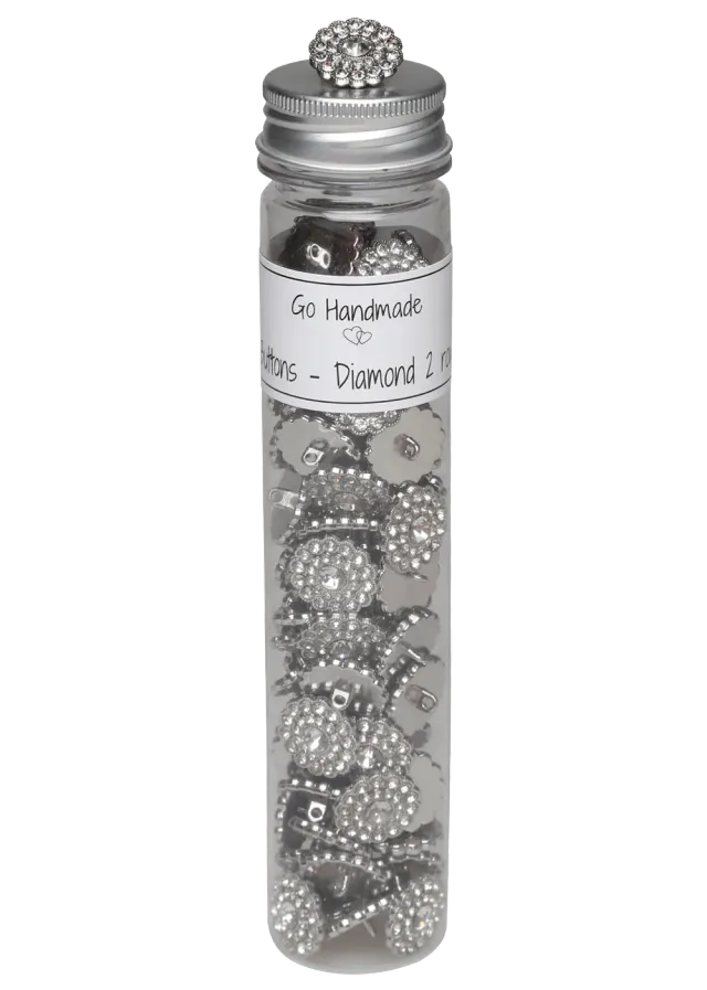 Go Handmade Diamond 2-reihig Knöpfe 20 mm 90 Stück