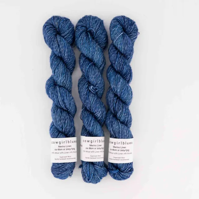 Cowgirlblues Merino Linen Guinea Fowl Wolle 50g handgefärbt
