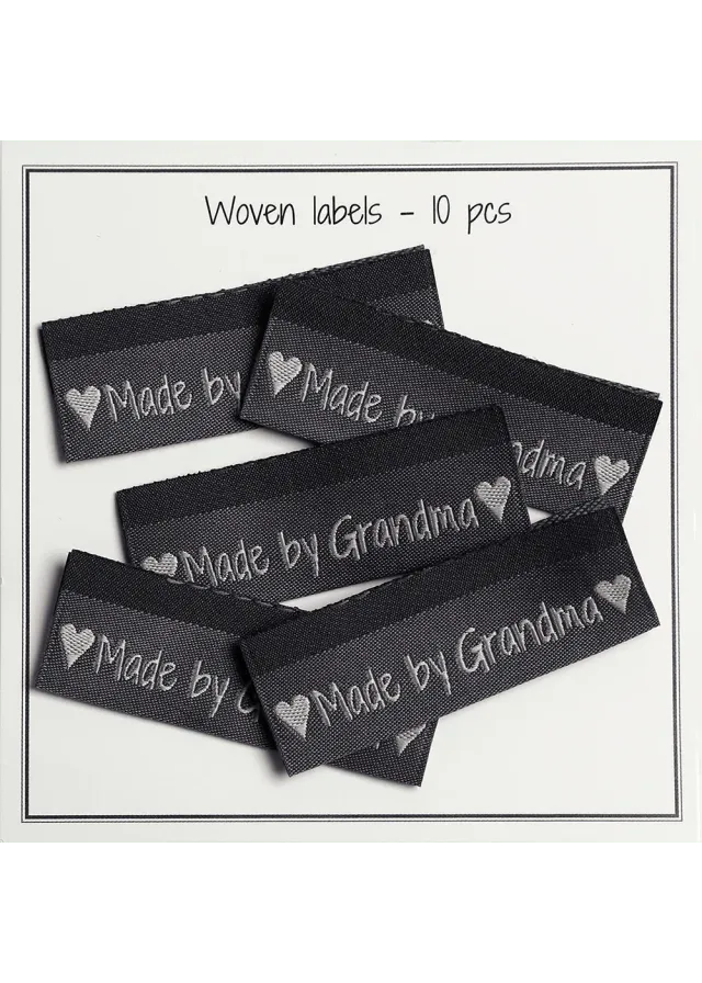 Go Handmade Weblabel Made by Grandma grau 10er