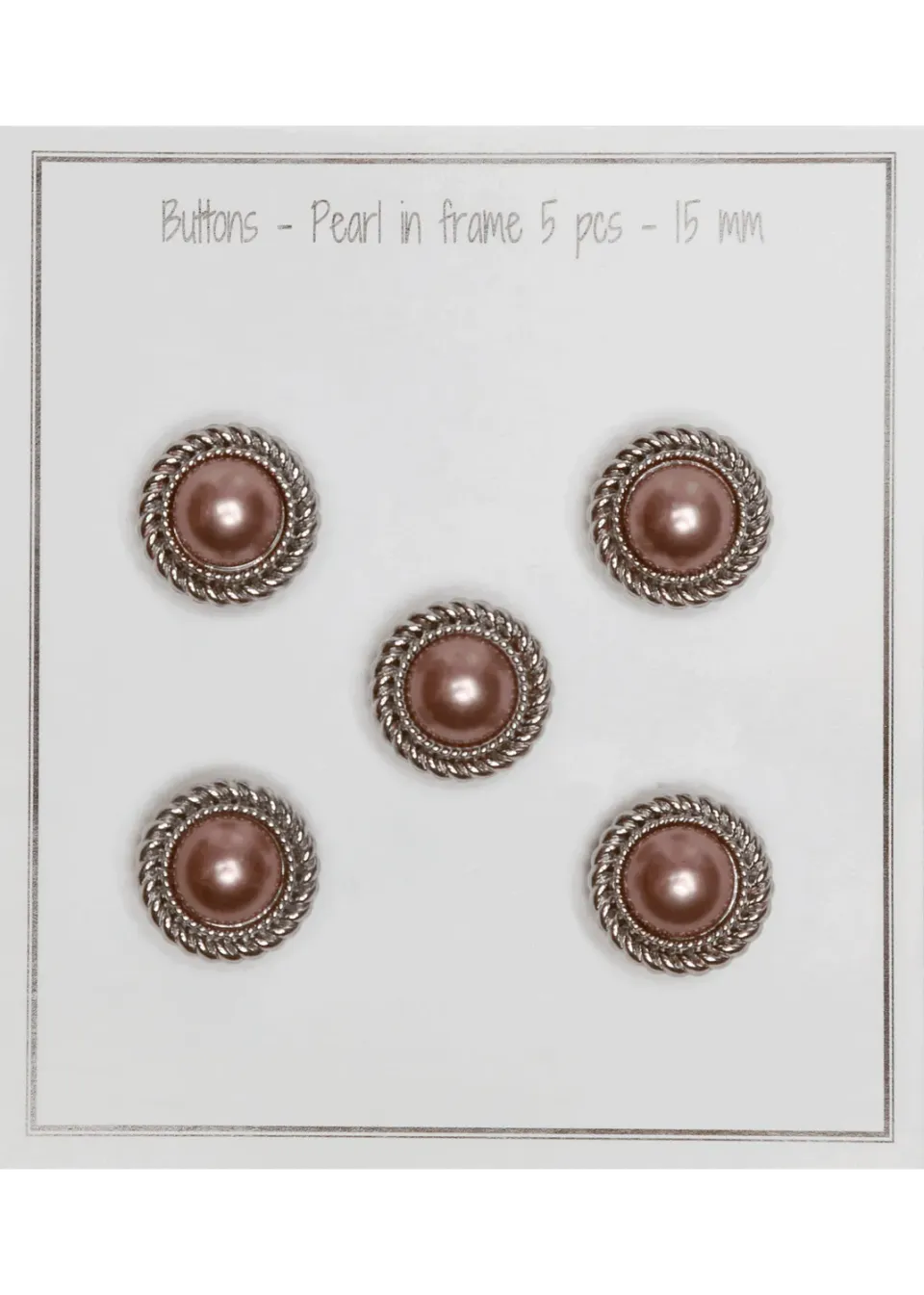Go Handmade Pearl in Frame Perlenknöpfe 15 mm 5 Stk