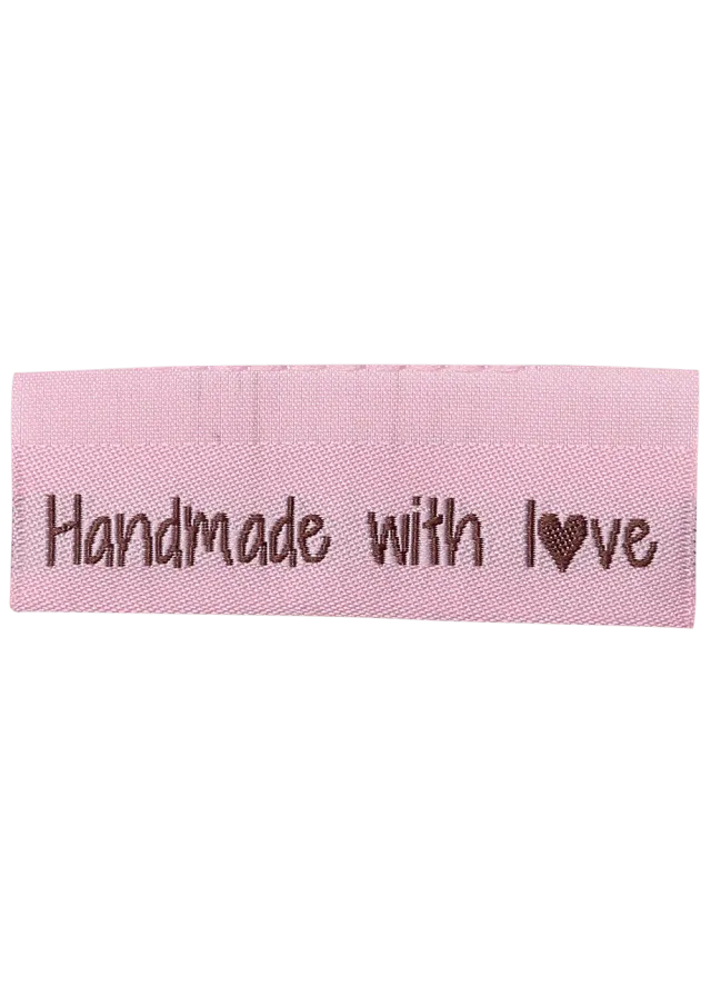 Go Handmade Handmade with love Webetiketten rosa 10 Stk gefaltet