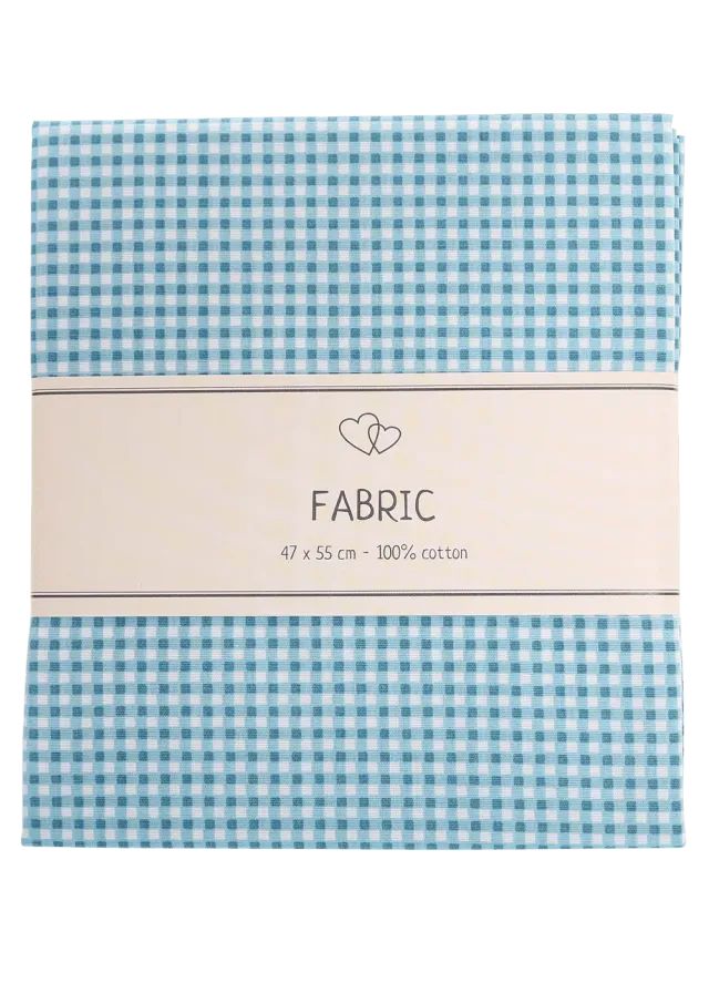 Go Handmade Cotton Baumwollstoff Blau Kariert 47x55cm