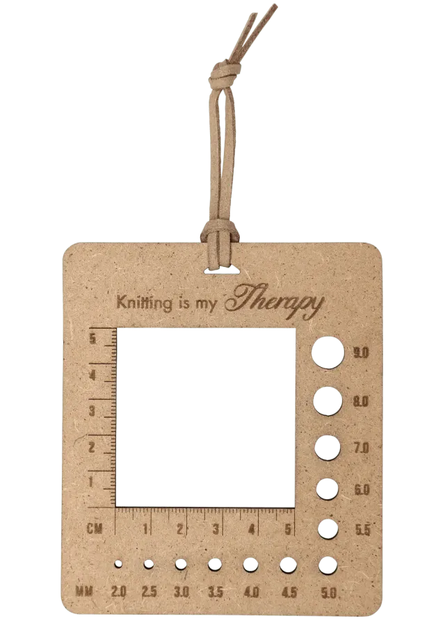 Go Handmade Wooden Ruler Stricklineal Holz 9 x 10,4 cm