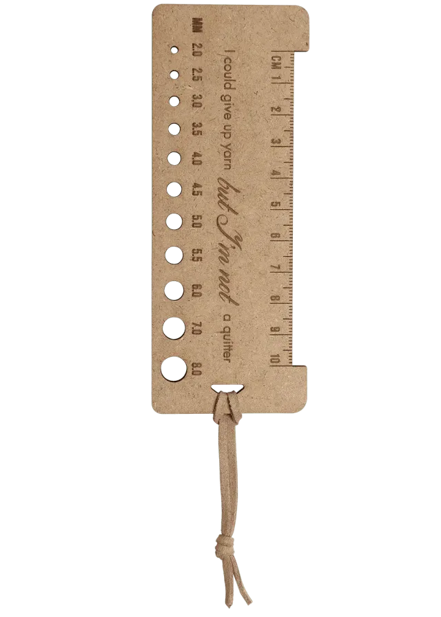 Go Handmade Wooden Ruler Stricklineal Holz 13x5cm