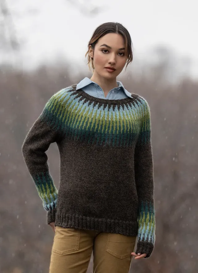 Blue Sky Fibers Lula Pullover Strickanleitung Colorwork