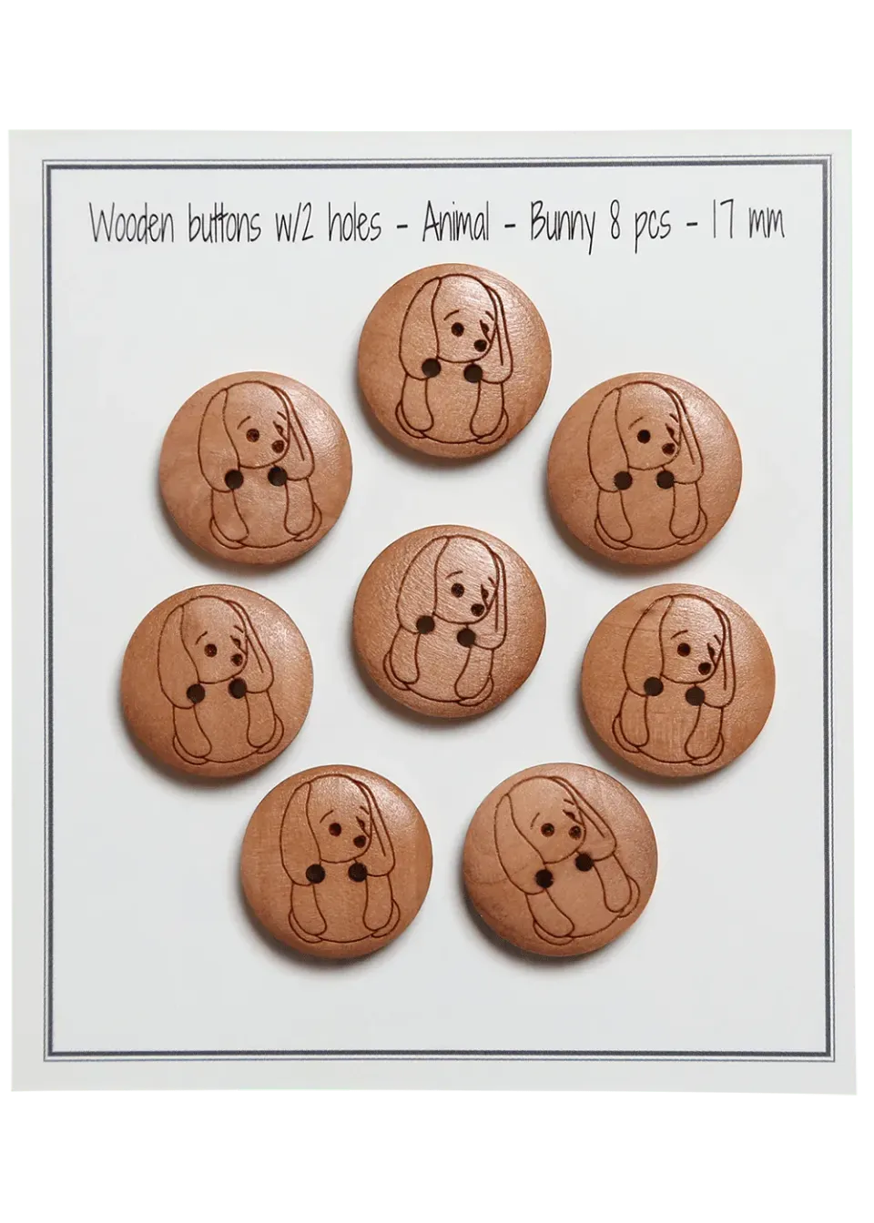 Go Handmade Bunny Holzknöpfe 17 mm 8 Stück