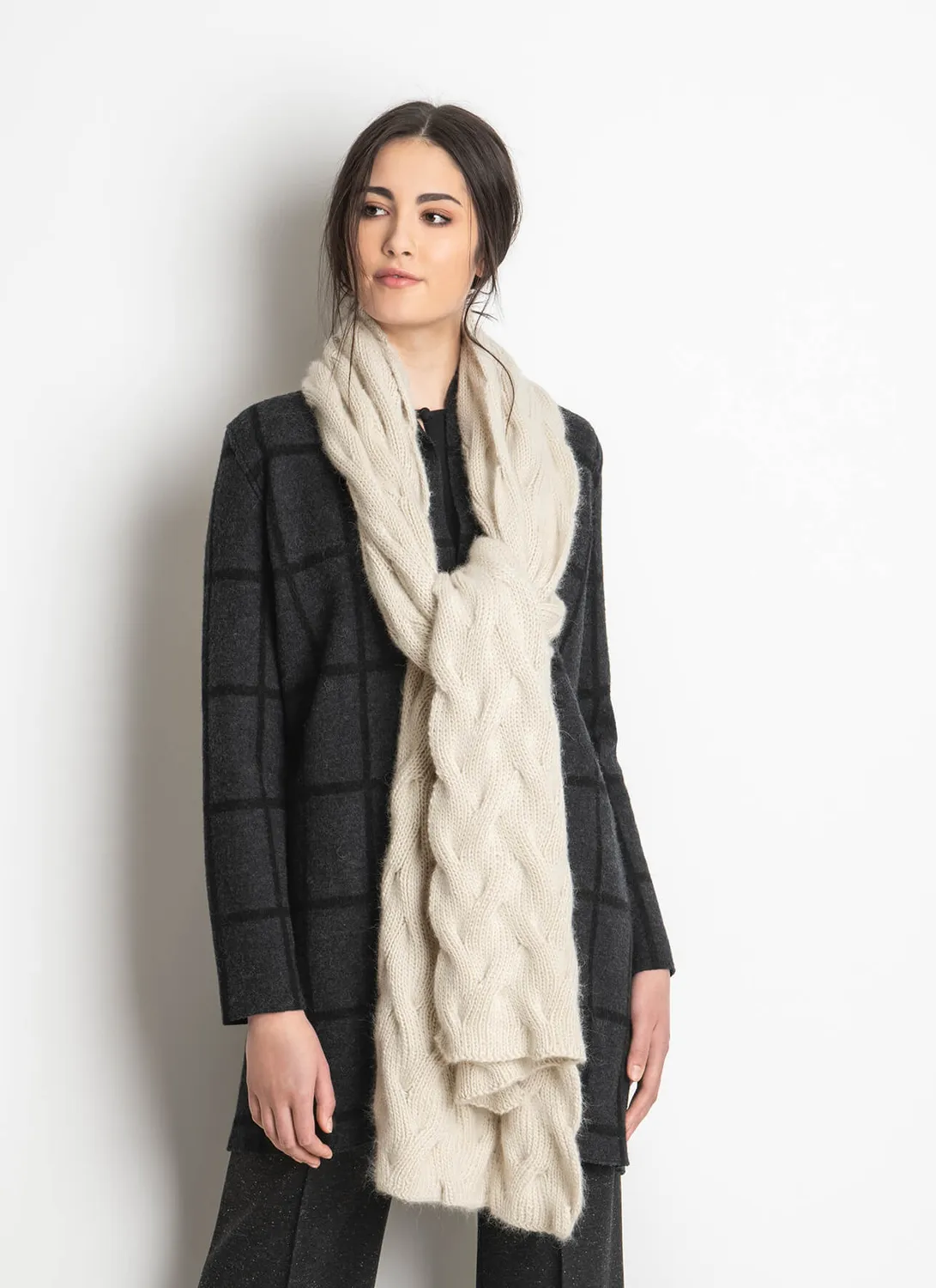 Blue Sky Fibers Classic Series Ranier Wrap Strickanleitung Zopf