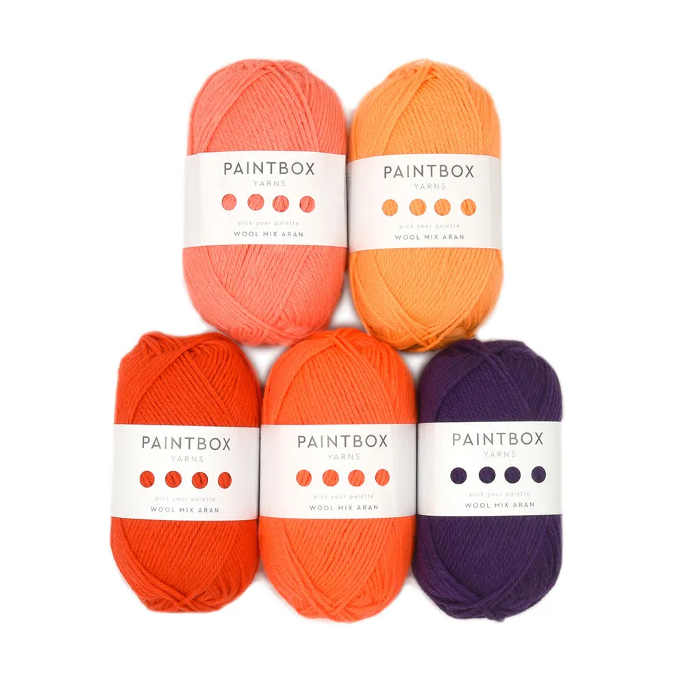 Paintbox Yarns Wool Mix Aran Tropical Sunset Garn 5x100g